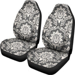 Grey Damask Pattern Print Universal Fit Car Seat Covers
