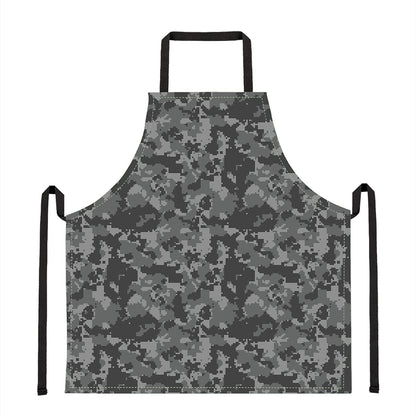 Grey Digital Camo Pattern Print Apron