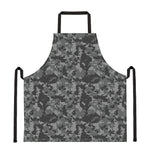 Grey Digital Camo Pattern Print Apron