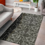 Grey Digital Camo Pattern Print Area Rug