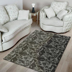 Grey Digital Camo Pattern Print Area Rug