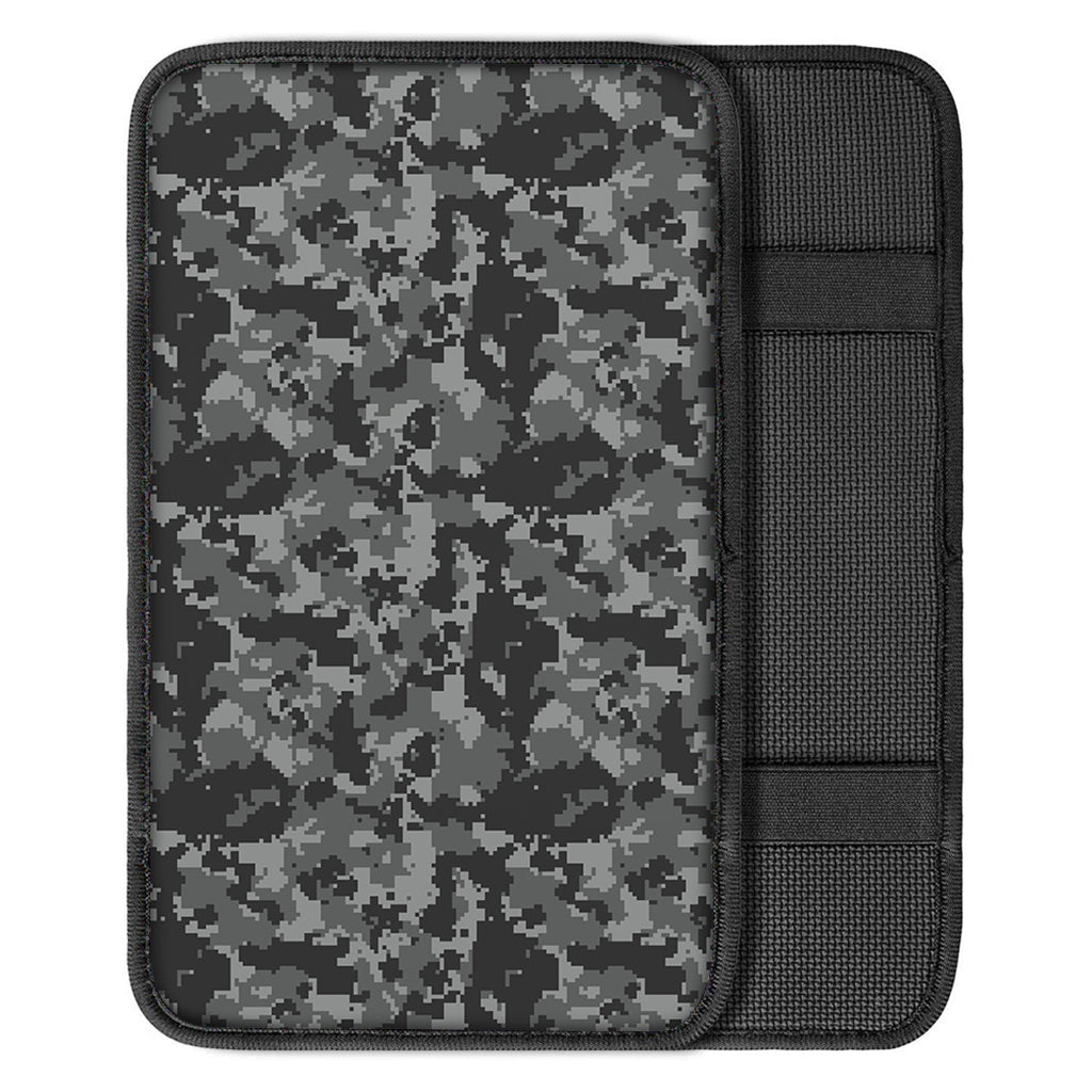 Grey Digital Camo Pattern Print Car Center Console Cover