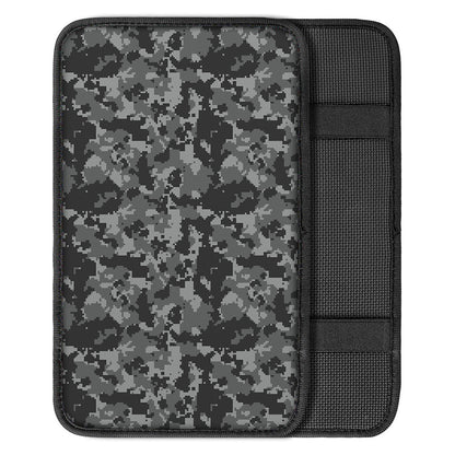 Grey Digital Camo Pattern Print Car Center Console Cover