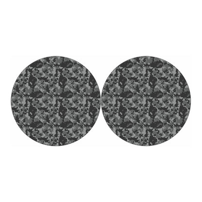 Grey Digital Camo Pattern Print Car Coasters
