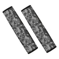 Grey Digital Camo Pattern Print Car Seat Belt Covers