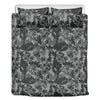 Grey Digital Camo Pattern Print Duvet Cover Bedding Set