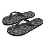 Grey Digital Camo Pattern Print Flip Flops