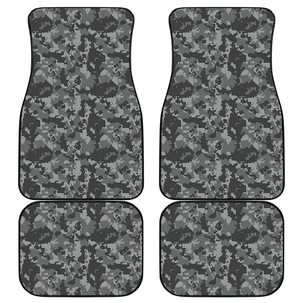 Grey Digital Camo Pattern Print Front and Back Car Floor Mats