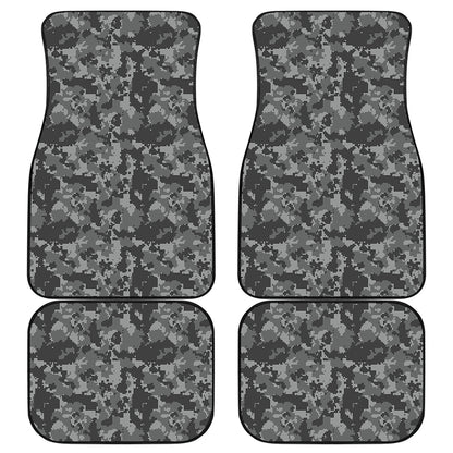 Grey Digital Camo Pattern Print Front and Back Car Floor Mats