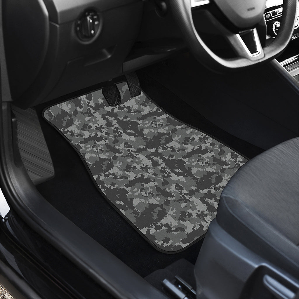Grey Digital Camo Pattern Print Front and Back Car Floor Mats