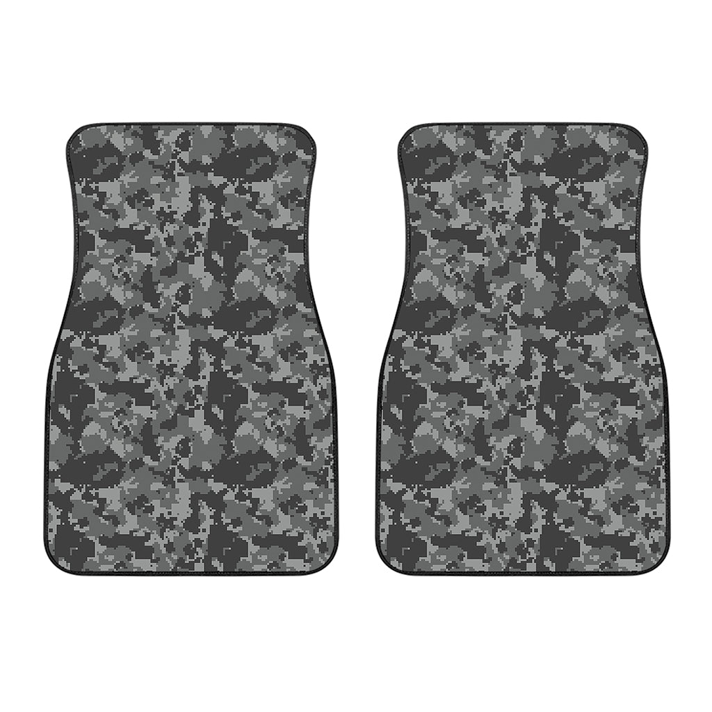 Grey Digital Camo Pattern Print Front Car Floor Mats