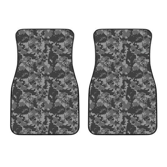 Grey Digital Camo Pattern Print Front Car Floor Mats