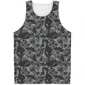 Grey Digital Camo Pattern Print Men's Tank Top