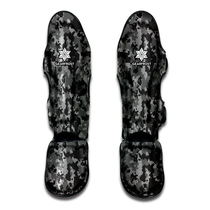Grey Digital Camo Pattern Print Muay Thai Shin Guard