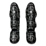 Grey Digital Camo Pattern Print Muay Thai Shin Guard