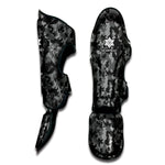 Grey Digital Camo Pattern Print Muay Thai Shin Guard