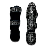 Grey Digital Camo Pattern Print Muay Thai Shin Guard