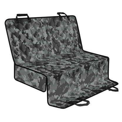 Grey Digital Camo Pattern Print Pet Car Back Seat Cover