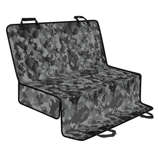 Grey Digital Camo Pattern Print Pet Car Back Seat Cover