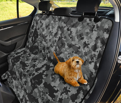 Grey Digital Camo Pattern Print Pet Car Back Seat Cover