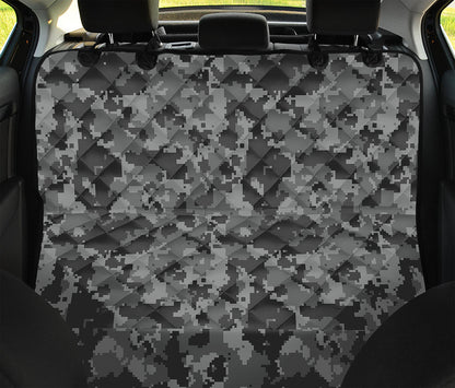 Grey Digital Camo Pattern Print Pet Car Back Seat Cover