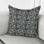 Grey Digital Camo Pattern Print Pillow Cover