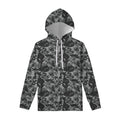 Grey Digital Camo Pattern Print Pullover Hoodie
