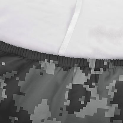 Grey Digital Camo Pattern Print Sofa Cover