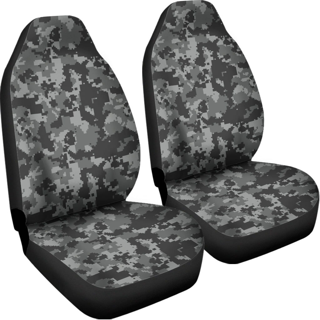 Grey Digital Camo Pattern Print Universal Fit Car Seat Covers