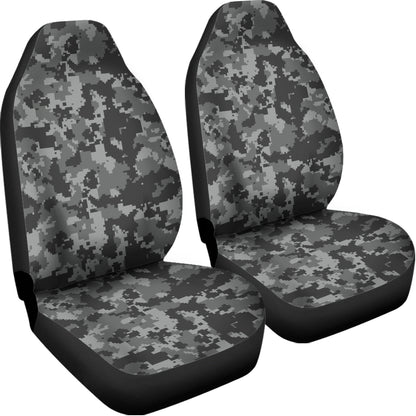 Grey Digital Camo Pattern Print Universal Fit Car Seat Covers