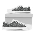 Grey Digital Camo Pattern Print White Low Top Sneakers