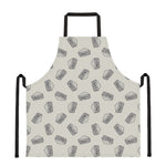 Grey Doodle Sandwich Pattern Print Apron