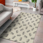 Grey Doodle Sandwich Pattern Print Area Rug