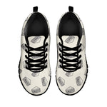 Grey Doodle Sandwich Pattern Print Black Sneakers