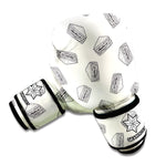 Grey Doodle Sandwich Pattern Print Boxing Gloves
