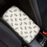 Grey Doodle Sandwich Pattern Print Car Center Console Cover