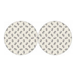 Grey Doodle Sandwich Pattern Print Car Coasters