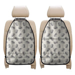 Grey Doodle Sandwich Pattern Print Car Seat Organizers
