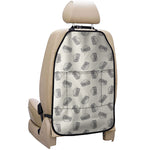 Grey Doodle Sandwich Pattern Print Car Seat Organizers