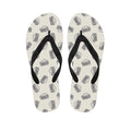 Grey Doodle Sandwich Pattern Print Flip Flops