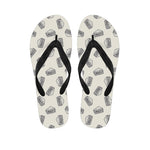 Grey Doodle Sandwich Pattern Print Flip Flops