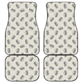 Grey Doodle Sandwich Pattern Print Front and Back Car Floor Mats