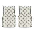 Grey Doodle Sandwich Pattern Print Front Car Floor Mats