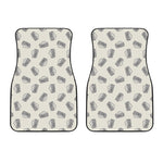 Grey Doodle Sandwich Pattern Print Front Car Floor Mats