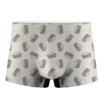 Grey Doodle Sandwich Pattern Print Men's Boxer Briefs
