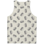 Grey Doodle Sandwich Pattern Print Men's Tank Top