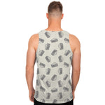 Grey Doodle Sandwich Pattern Print Men's Tank Top