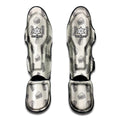 Grey Doodle Sandwich Pattern Print Muay Thai Shin Guards