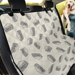 Grey Doodle Sandwich Pattern Print Pet Car Back Seat Cover