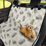 Grey Doodle Sandwich Pattern Print Pet Car Back Seat Cover
